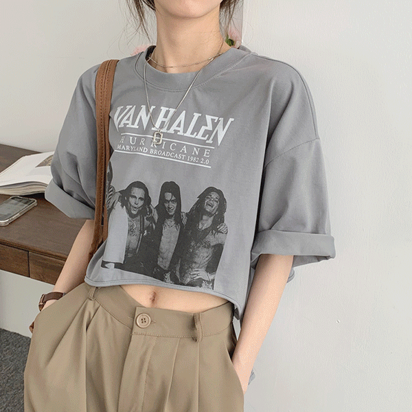 [만원의행복] 밴핼랜 프린팅 반팔 티셔츠