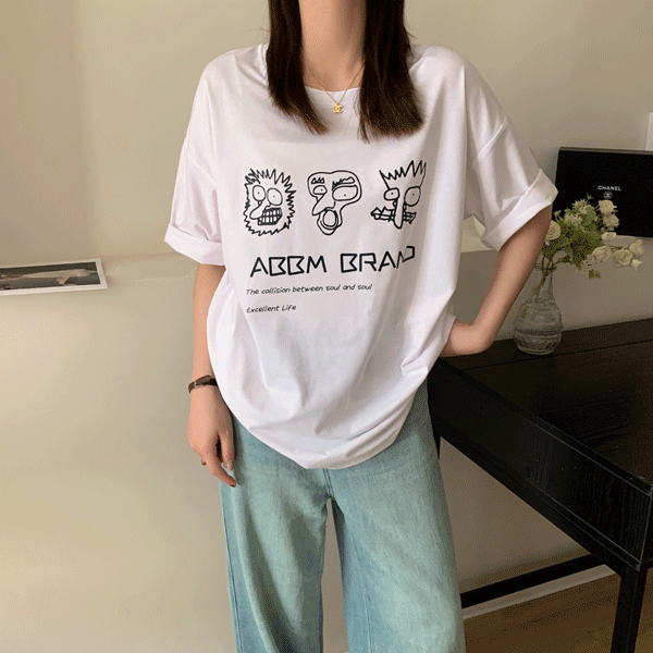 [데일리/캐주얼] 브란 프린팅 반팔 티셔츠