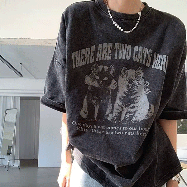 [당일배송🚀/빈티지/루즈핏] 레리안 프린팅 루즈핏 반팔 티셔츠
